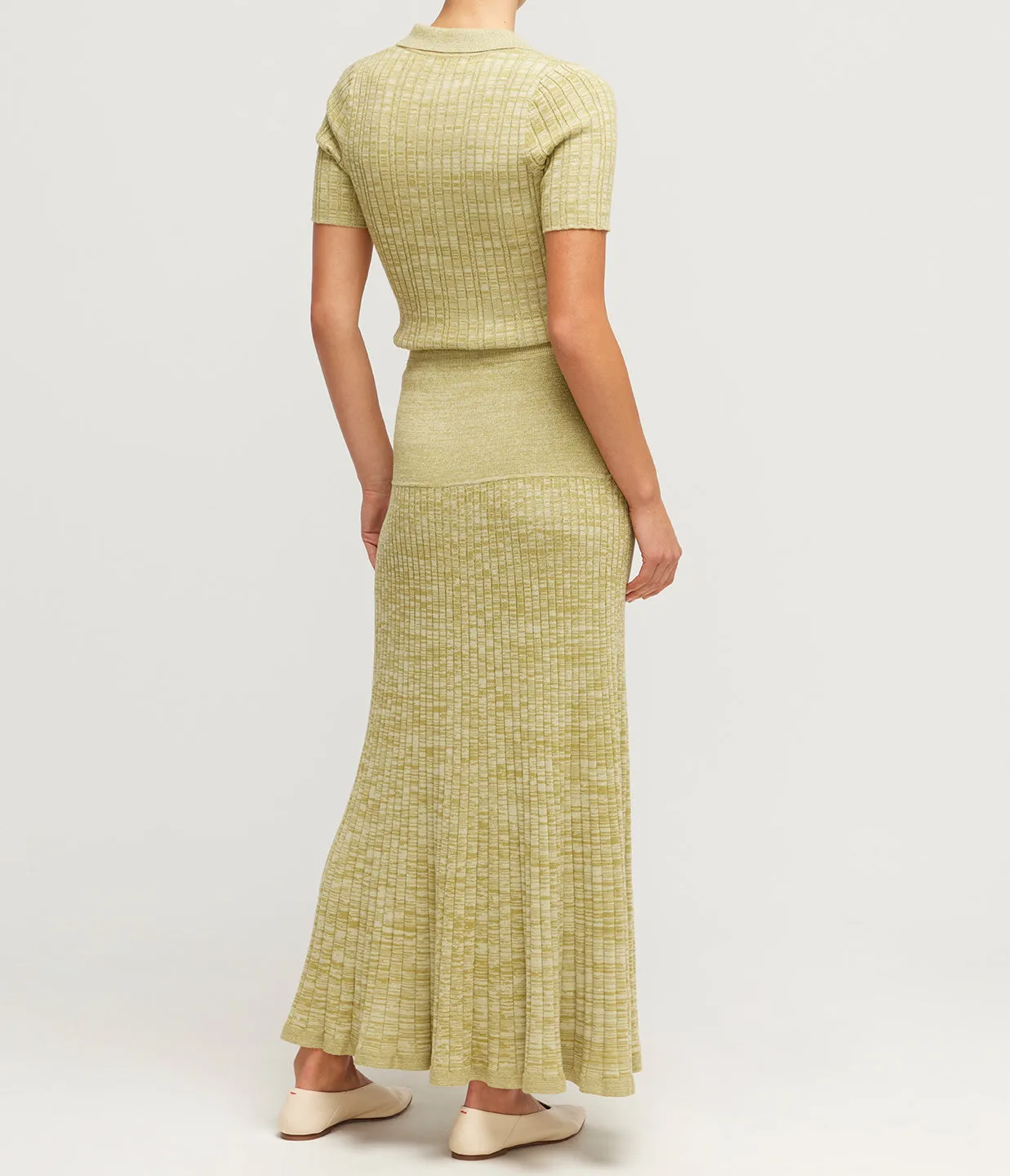 Amber Maxi Skirt in Pesto