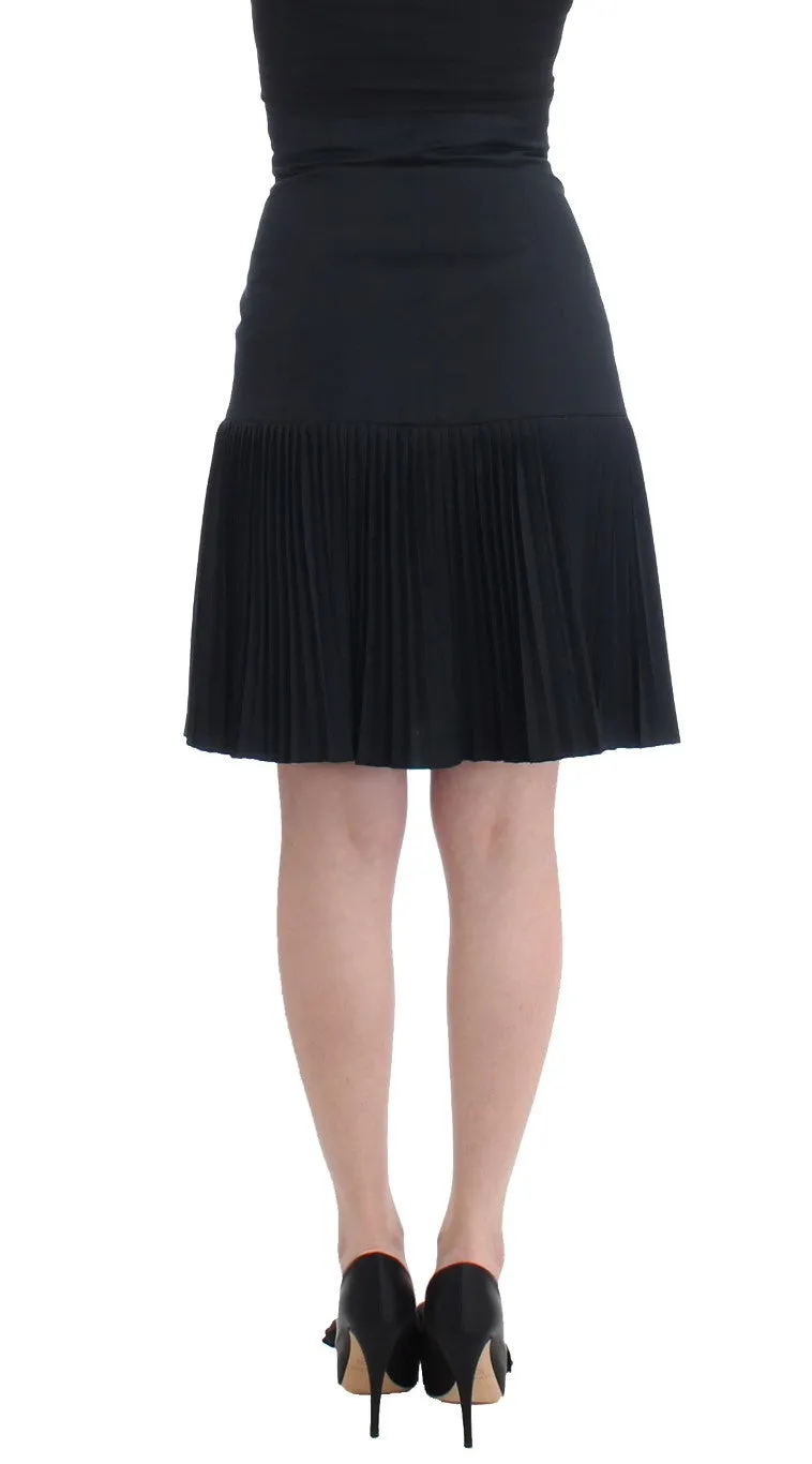 Cavalli Pleated Mini Skirt LaceUp High Waist