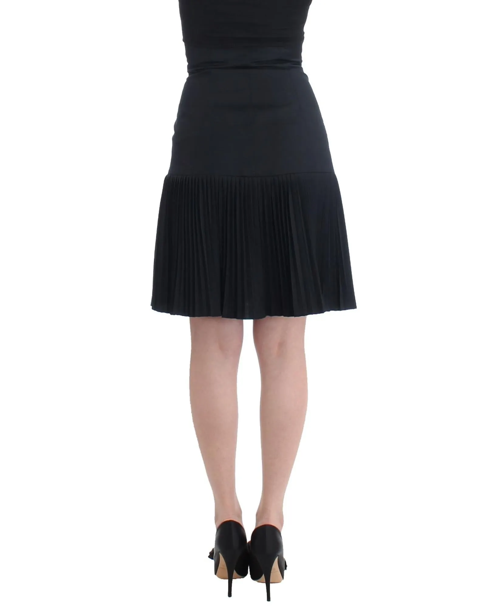 Cavalli Pleated Mini Skirt LaceUp High Waist