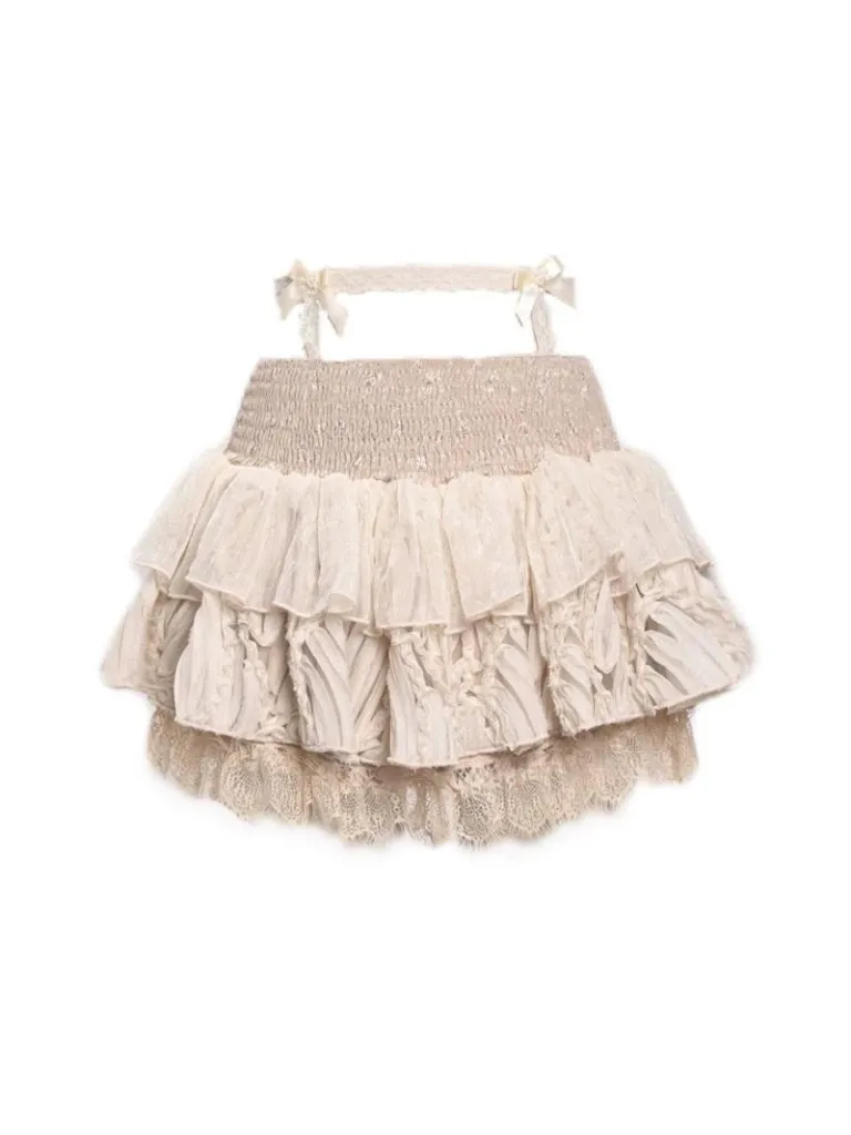 Court Ballet Lace French Broken Cake Skirt Jacquard