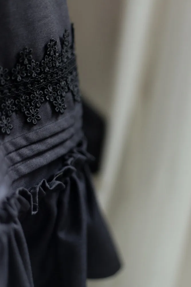 Dark Gray Elegant Boned Corset Belt High Waist Lolita Skirt