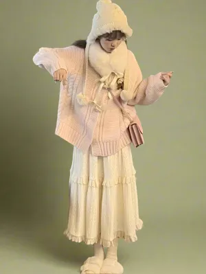 Fairycore Knitted Ruffle Skirt