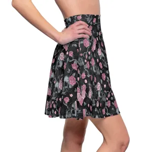 Gothic Skull and Roses - Skater Skirt - Skull & Roses Design