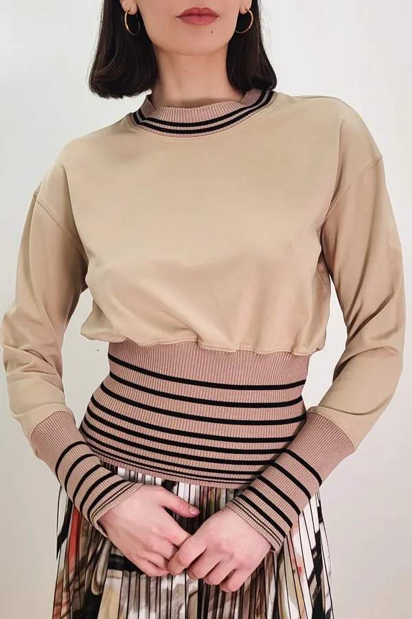 H2201A SWEATER (OLIVE, BEIGE)