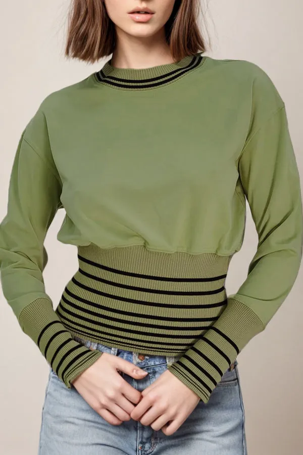 H2201A SWEATER (OLIVE, BEIGE)