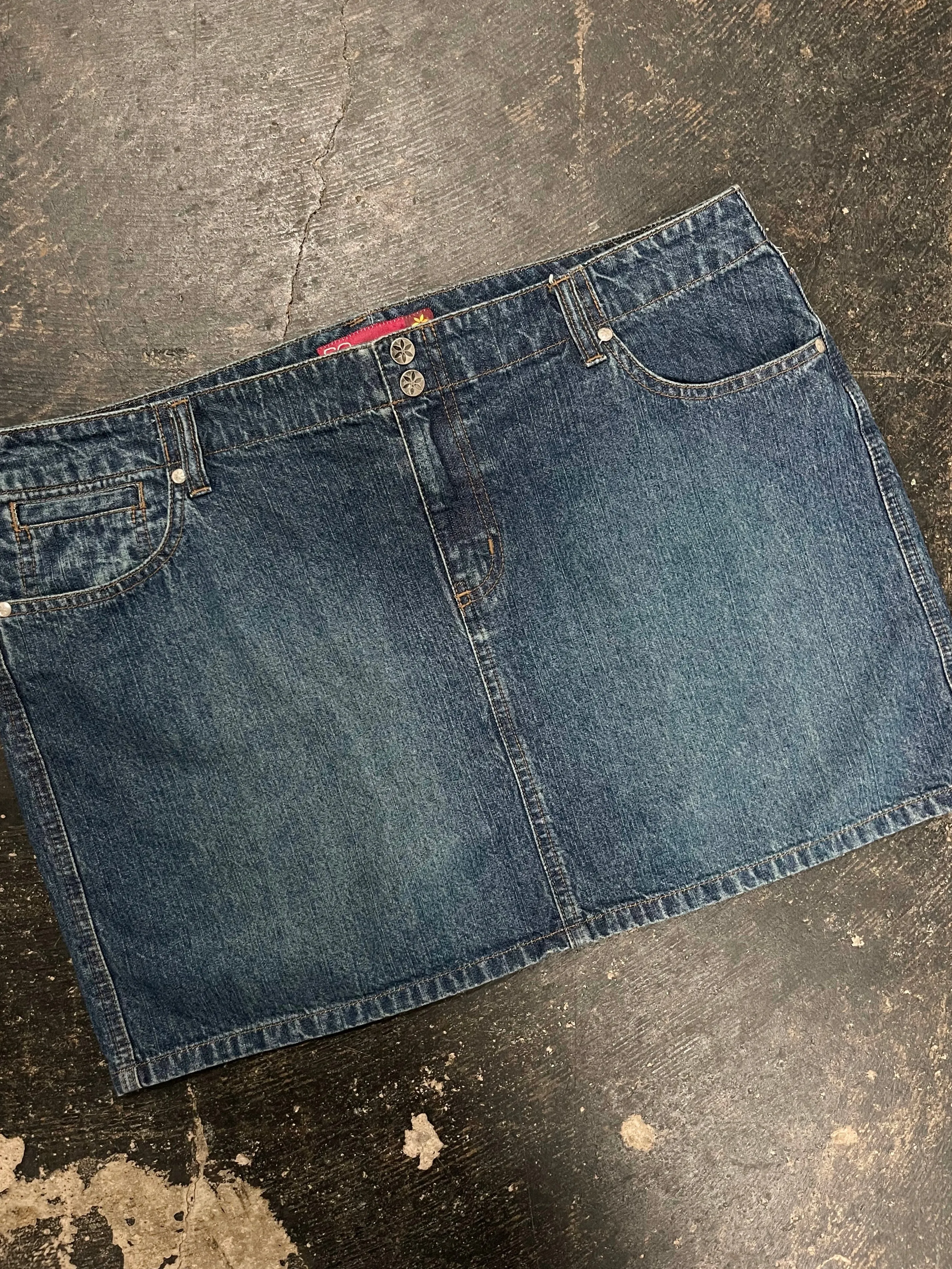 Low Rise Denim Mini Skirt (XL)
