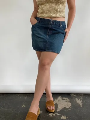 Low Rise Denim Mini Skirt (XL)