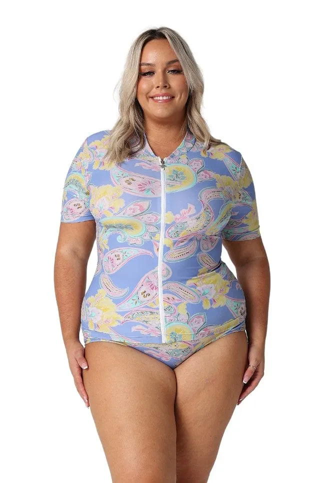Paisley Pop Short Sleeve Rash Vest