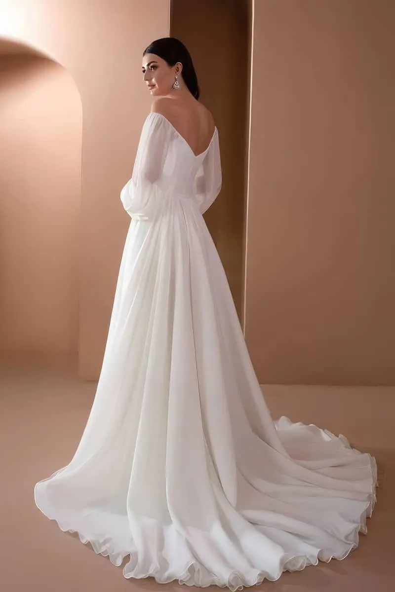 Solid color off-shoulders dress
