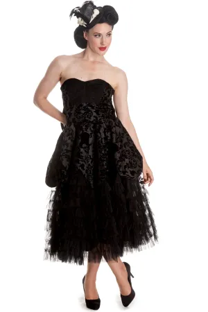 Victorian Gothic Wedding Midnight Ball Black Lace Ruffled Dress